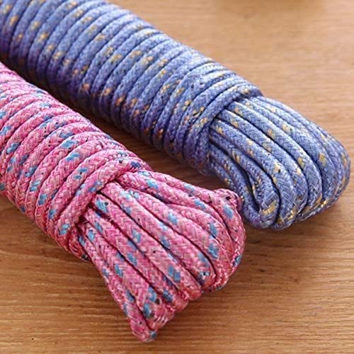 Sakoraware Cloth Line for Drying Clothes, Nylon Braided Cotton Rope, 20  Mtr, Pack of 2