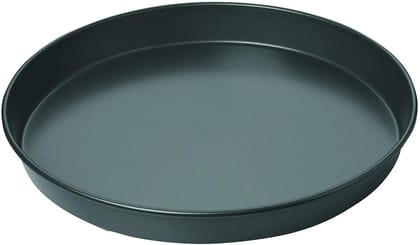 Kalakriti Non-Stick Hard Anodised Carbon Steel Teflon Coated Cake Tin Bakeware Oven Tray Pizza Pan,8 inch/20 cm Diameter with 1.8 Inch Height, 1 Pc, Black