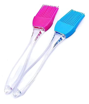 Sakoraware (Set of 2, Big, 9 inch Each) Silicon Oil Brush for Cooking Spreader Basting & Pastry Brushes for Grilling, Tandoor, Cooking, Baking, Glazing, BBQ Kitchen Accessories, Random Color
