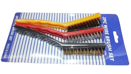 Sakoraware Wire Brush Set (Big) Home Cleaning Tool Kit | Kitchen Tools | Cleaning Tools for Home and Kitchen | Pack of 3 (Brass, Nylon, Steel Brushes)