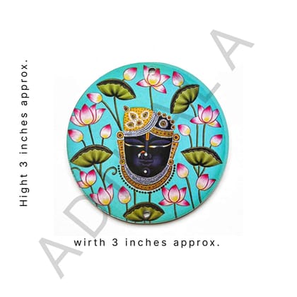 Small Size Pichwai Shrinathji Mdf | Pooja | Home Decoration | Pichwai Shrinath Ji | Mdf Printed Design | Shri Krishna MDF | Temple | Craft Making Product- 3 Inches