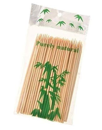 Sakoraware Bamboo (240 pcs) Wooden Skewers/BBQ Sticks Seekh for Kabab, Paneer Tikka, Fruits Salad for Oven Microwave Pan (6 inches Each, 2.3mm Thickness)