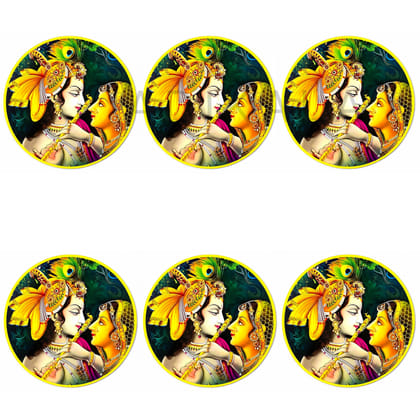 Radhe Krishna Mdf  6 Inches | MDF Cutout Design for Diwali | Dussehra | Rangoli | Pooja | Festival Gift | Wedding Decorations | Wall Art | Wall Painting | Pichwai Cow Wall Painting | Hpme Wall Decoration