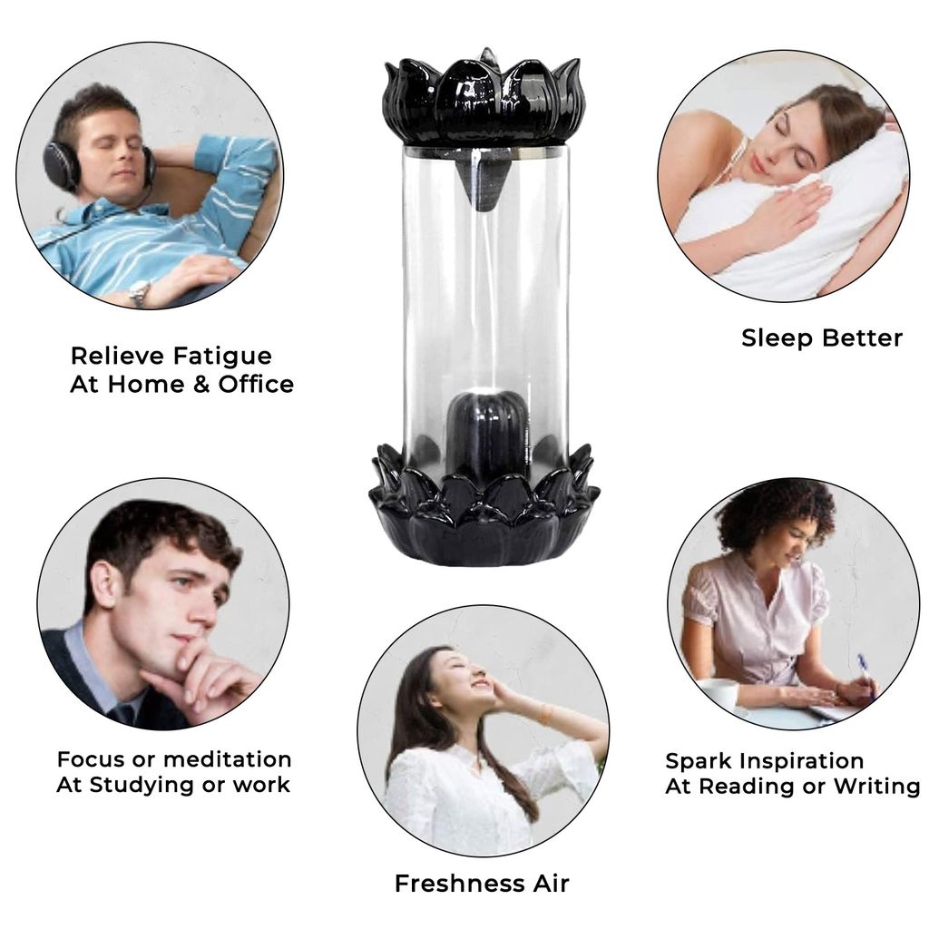 ZURU BUNCH Fountain Shivling Smoke Fountain, Adiyogi Tilak Shivling Glass Smoke Waterfall Fountain Idol | Shivling Incense Burner Fountain (free 10 Incense cones)