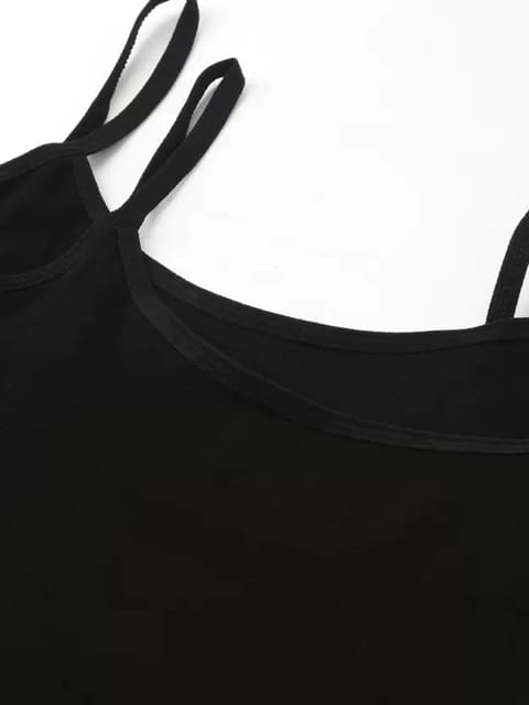 Buy Bralux Women's Teena Cotton Hosiery Half Slip Camisole Black Online at  Low Prices in India 