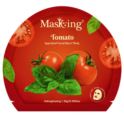Superfood Tomato Facial Sheet Mask for Skin Brightening, Hydrating, Pack of 1