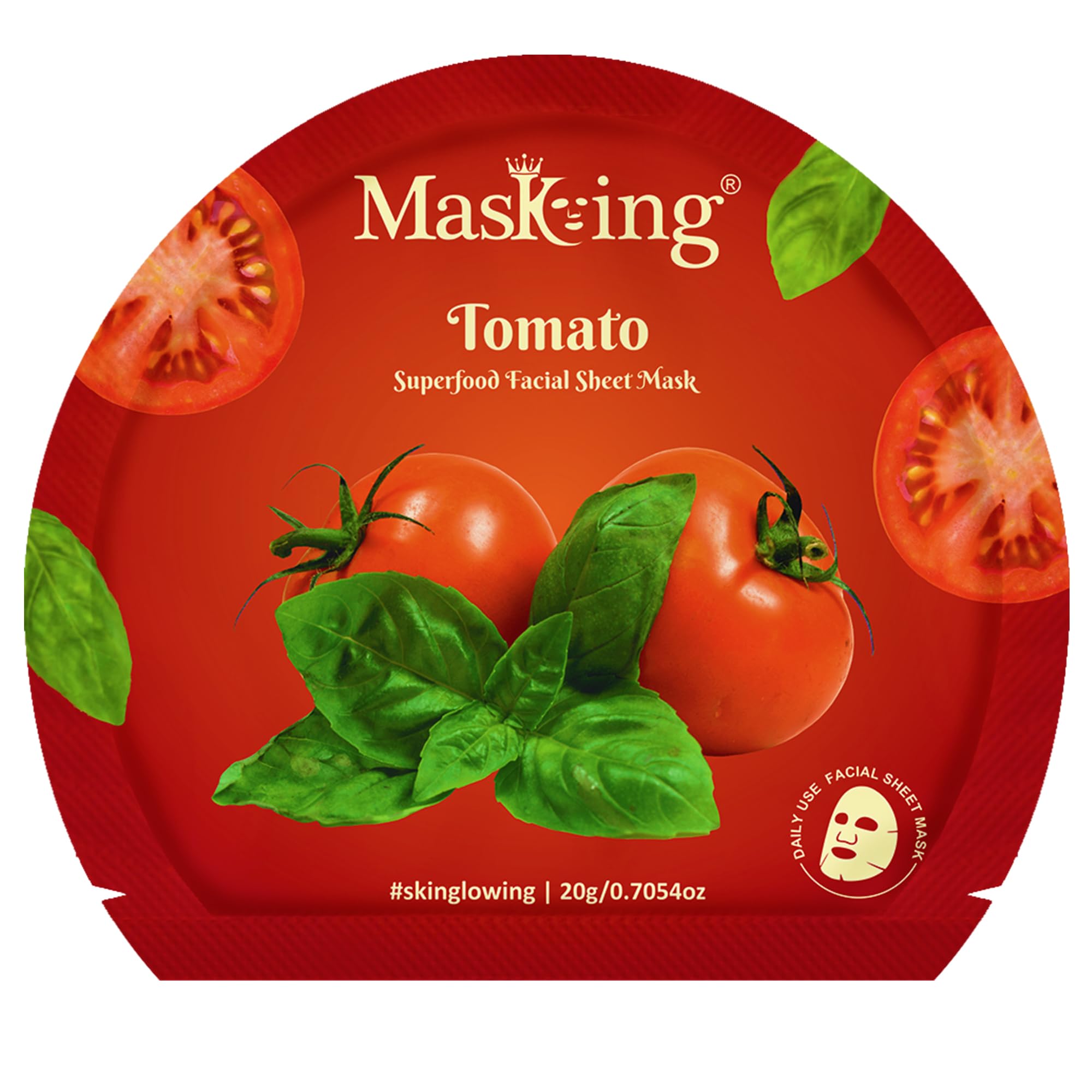 Superfood Tomato Facial Sheet Mask for Skin Brightening, Hydrating, Pack of 1