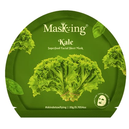 Superfood Kale Sheet Mask for Skin glowing, hydrating for Women, Pack of 1