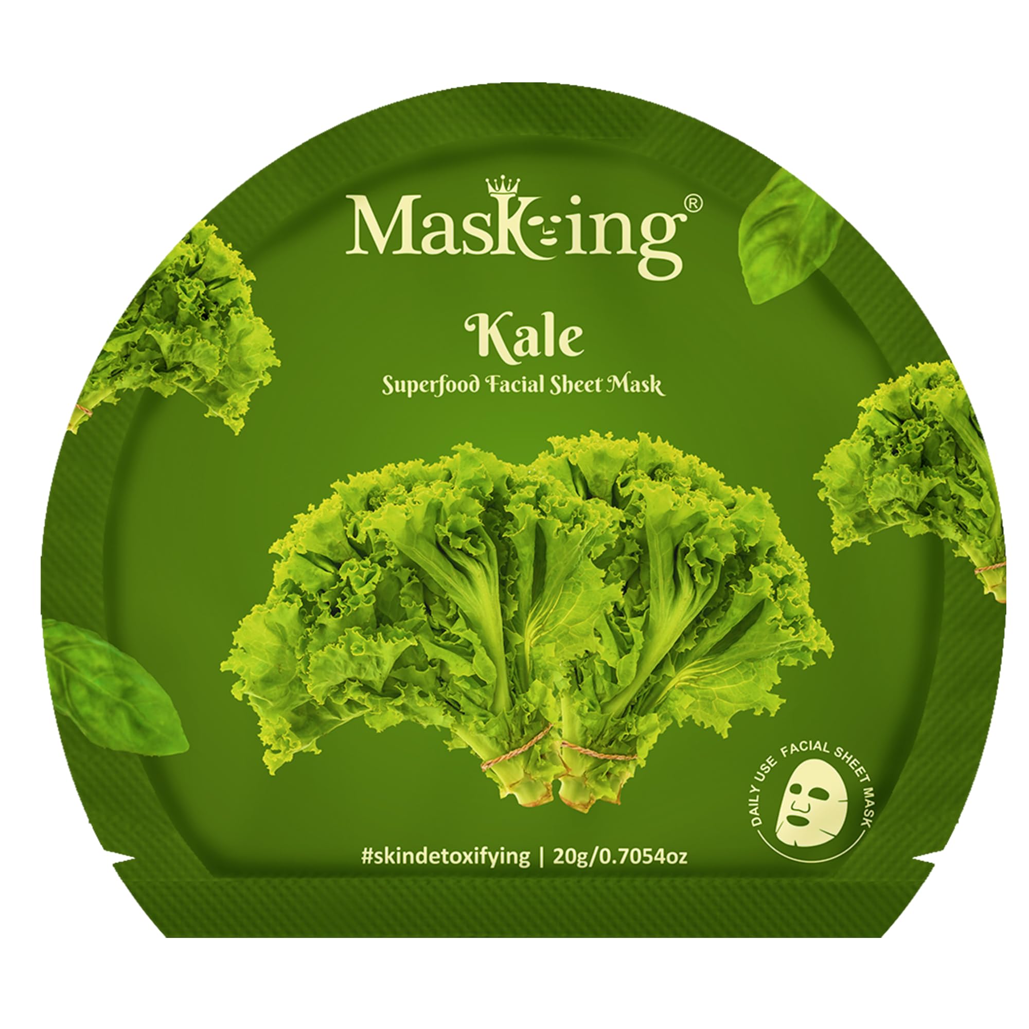 Superfood Kale Sheet Mask for Skin glowing, hydrating for Women, Pack of 1