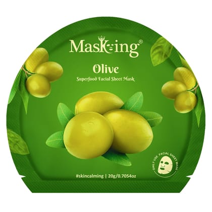 Superfood Olive Sheet Mask for Skin glowing, hydrating for Women, Pack of 1