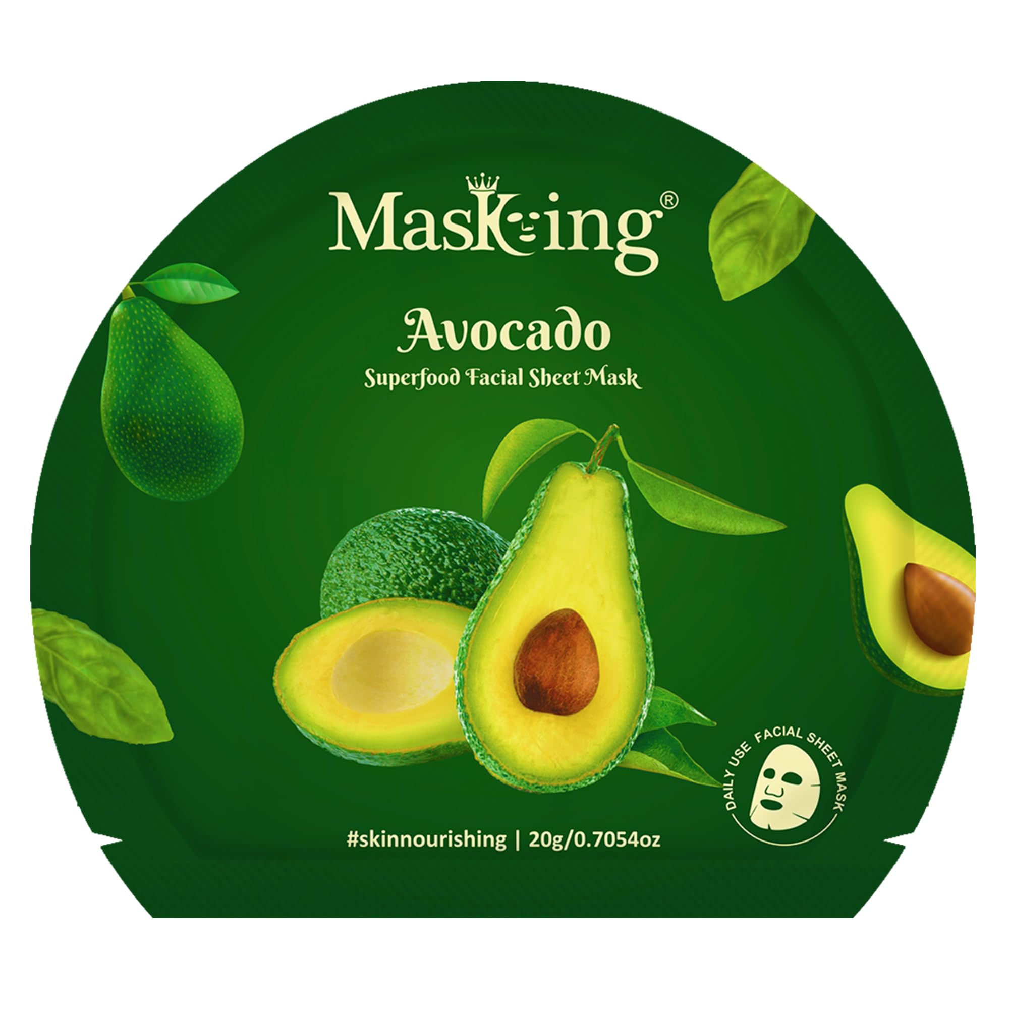 Superfood Avocado Sheet Mask for Skin glowing, hydrating for Women, Pack of 1
