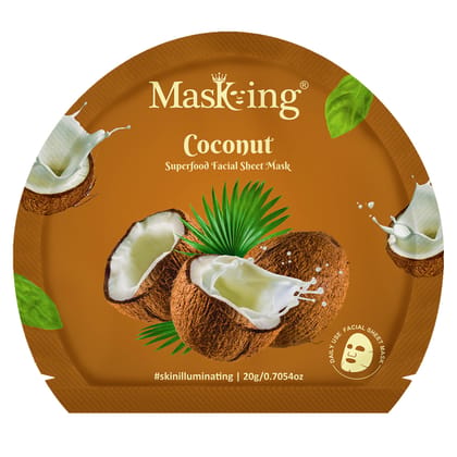 Superfood Coconut Sheet Mask for Skin glowing, hydrating for Women, Pack of 1