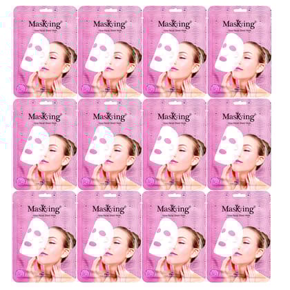 Sheet mask for glowing skin - Glow Facial Sheet Mask for Skin Brightening and Lightening Suitable All Skin Type Pack of 12 (20g Each)