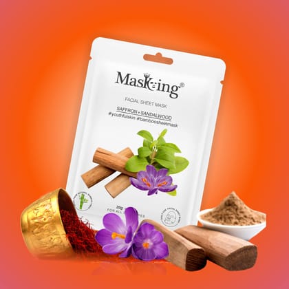 MasKing Bamboo Facial Sheet Mask of Multi Scent Ideal for Women & Men 240ml (Combo Pack of 12)