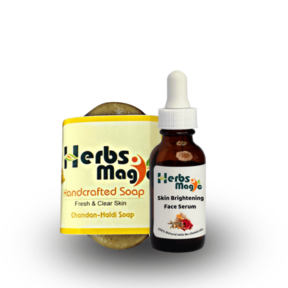 Herbs Magic Skin Brightening & Depigmentation Combo with with Turmeric, Licorice and Hibiscus For Pigmentation & Dark spots | Increases Skin's Glow Instantly and Remove Blemishes, Acne Marks & Tanning
