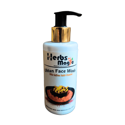Herbs Magic Ayurvedic Ubtan Face Wash with Turmeric & Saffron for Tan Removal and Skin Brightening