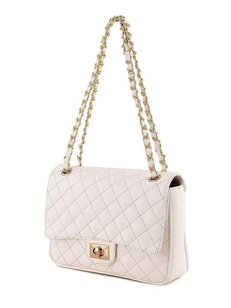 Lychee bags PU Quilted sling and white color  handbags ( white) - Handbags | Buy online on ZillyBuy