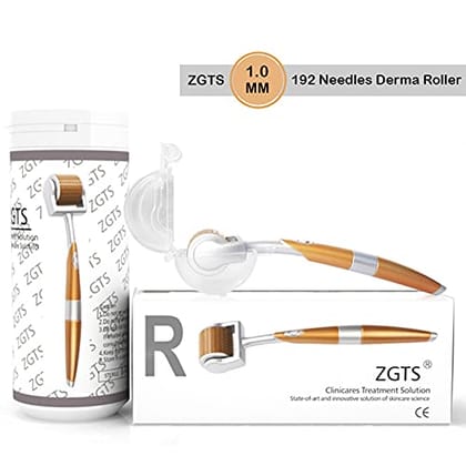 ZGTS 192 Needles Gold Plated Dermaroller with 1.00 mm Titanium Alloy Needles