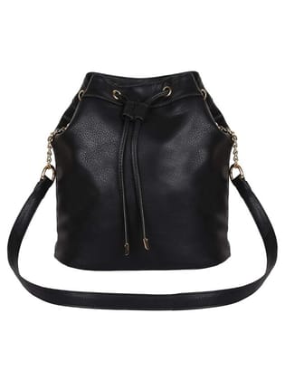 Lychee bags PU Black SLING BAG ( Black)