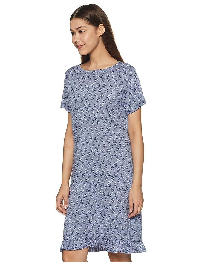 Women's Rayon Sleep Dress Knee Length