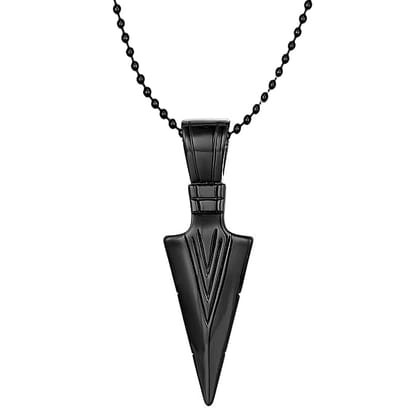 COLOUR OUR DREAMS Men's Fashion Jewellery Solid Spear Point Arrowhead Pendant Necklace With Chain For Boys
