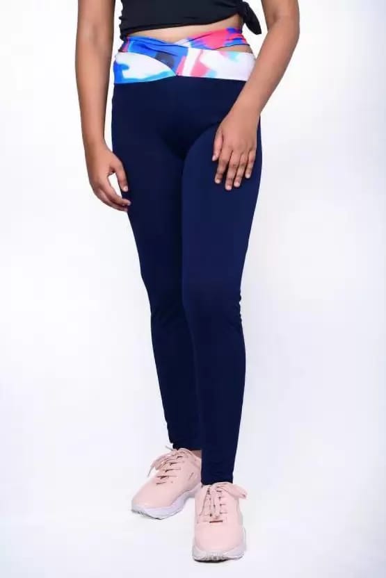 Lovable Blue Cotton Gym Wear Tights Yoga Pants With Pocket – Stilento