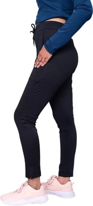 Women Printed Black Track Pants