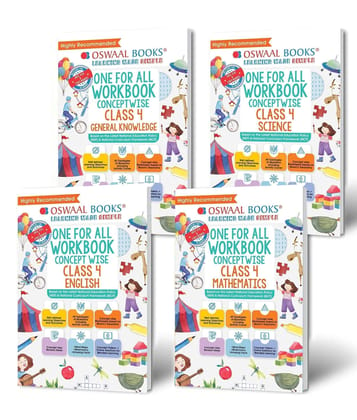 Oswaal One For All Workbook Class 4 English, Math, Science & General Knowledge (Set of 4 Books) (For Latest Exam) [Product Bundle] Oswaal Editorial Board