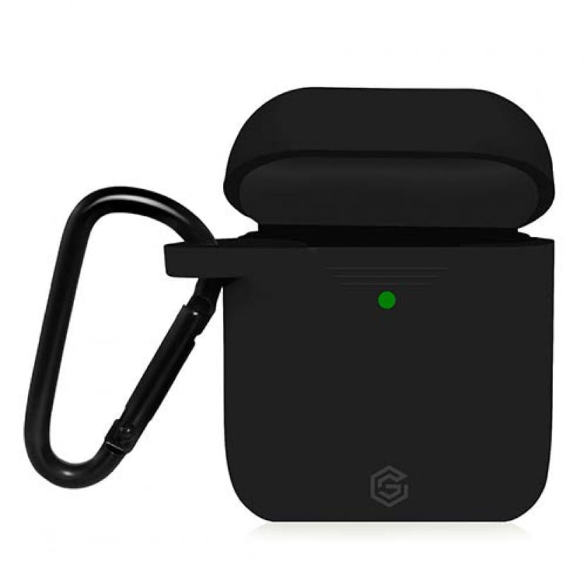 Gripp Silicone AirPods Carrying Case Cover with Anti-Lost Earphone Strap & Keychain Hook