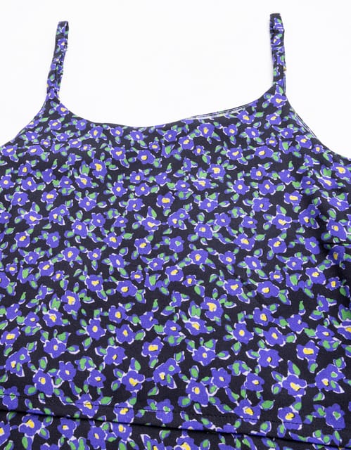 Moomaya Printed Cotton Maxi Dress - Spaghetti Strap Flared Summer Dress With Pockets - View #4