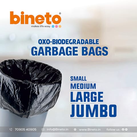 Bineto Oxo-Biodegradable Garbage Bag 21 inch x 19 inch Medium