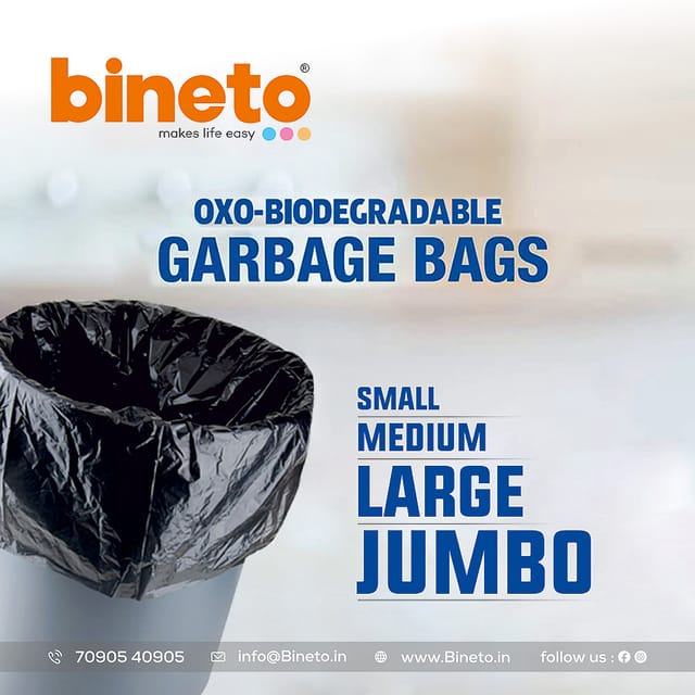 B S NATURAL Garbage Bags Size Medium (19 X 21 in) (48X 53 cm) 120 Pieces  Packs of 4 Black Biodegradable for Kitchen,Office Dustbin Bag Trash Bag  Medium 4 L Garbage Bag