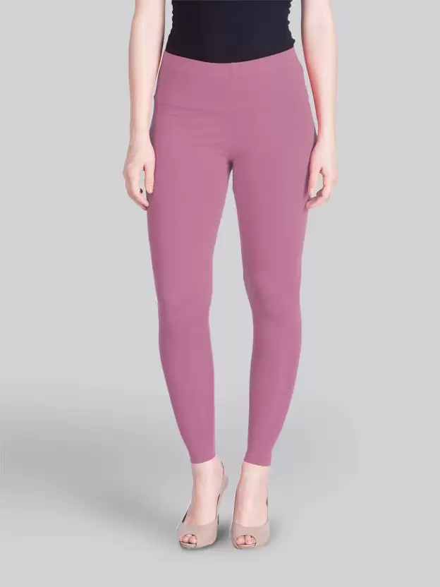Ankle-Length Leggings with Elasticated Waistband pink