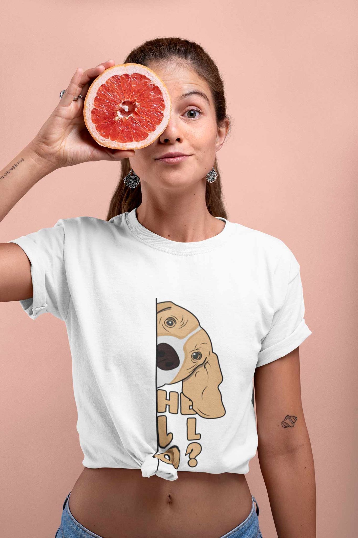 Crop Top (Women) - Basset Hound Hello (12 Colours)