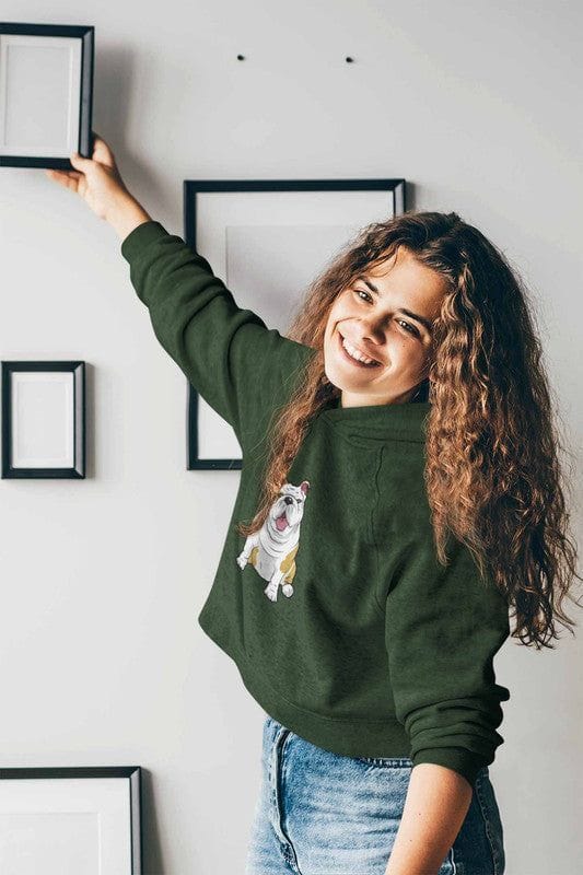 Crop Hoodie (Women) - Wringkly Sprinkly Bulldog (6 Colours)