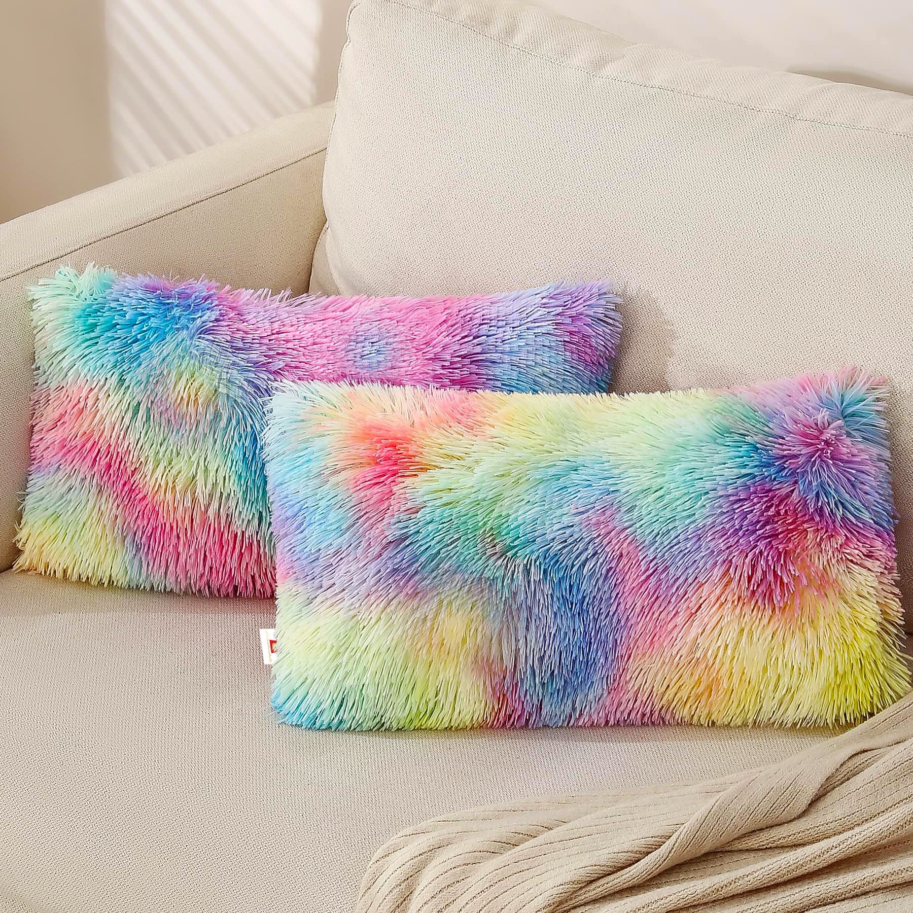 Rectangle fur pillow hotsell