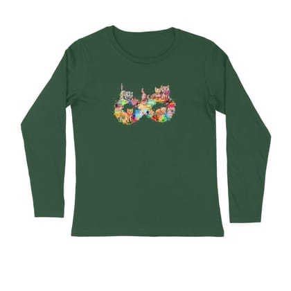 Full Sleeves Round Neck (Men) - Infinity Cat Love (7 Colours)