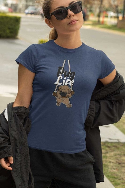 Round Neck T-Shirt (Women) - Pug Life (10 Colours)