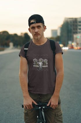 Round Neck T-Shirt (Men) - Fresh White Cat (6 Colours)