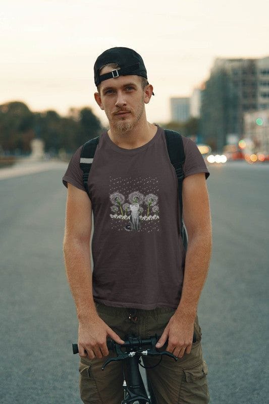 Round Neck T-Shirt (Men) - Fresh White Cat (6 Colours)