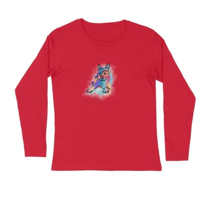 Full Sleeves Round Neck (Men) - Russian Blue Sparkle Cat (5 Colours)
