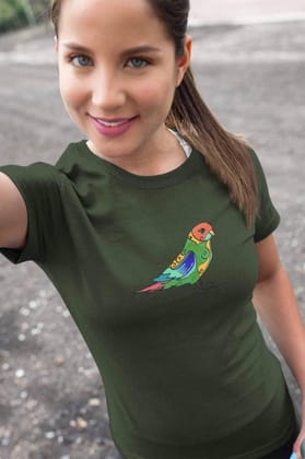 Round Neck T-Shirt (Women) - Pretty Jandaya Parakeet (16 Colours)