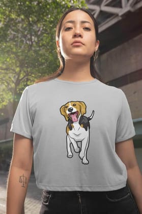 Crop Top (Women) - Fun Loving Beagle (12 Colours)