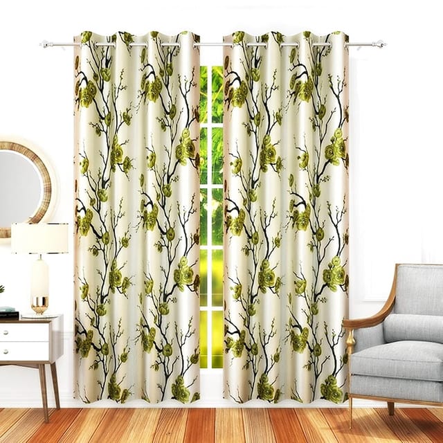 Modern Floral Print Curtain Drapes For Living Room Window Home