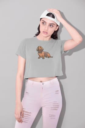 Crop Top (Women) - Dash Dash Dachshund (12 Colours)