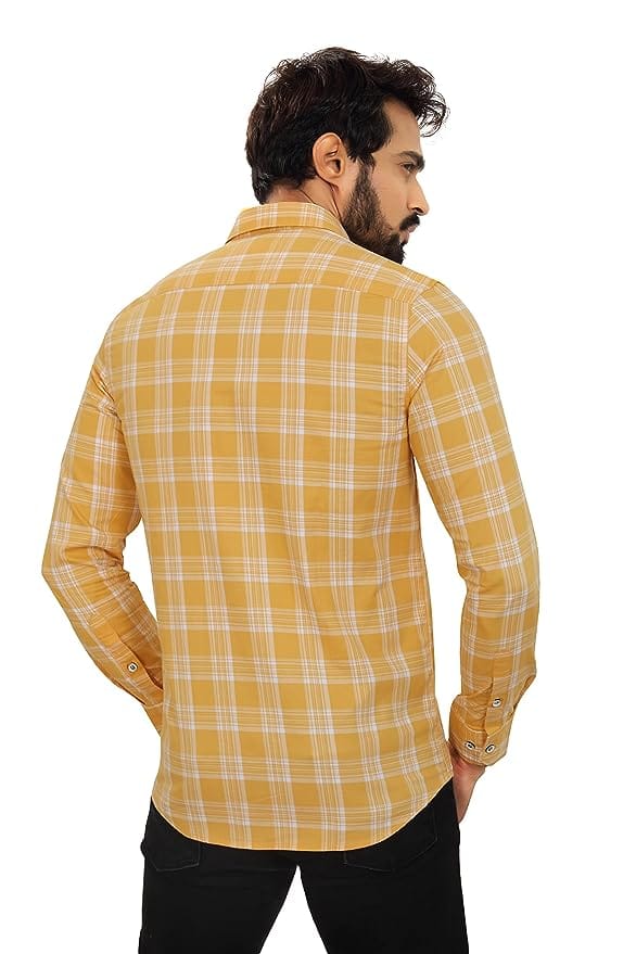 Men's 100% Cotton Slim Fit Striped Semi Casual Shirt