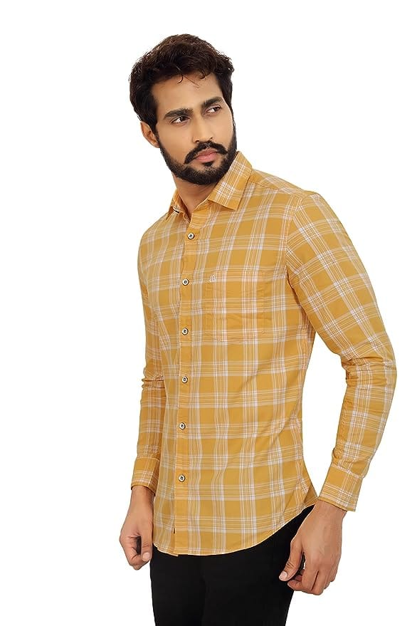 Men's 100% Cotton Slim Fit Striped Semi Casual Shirt