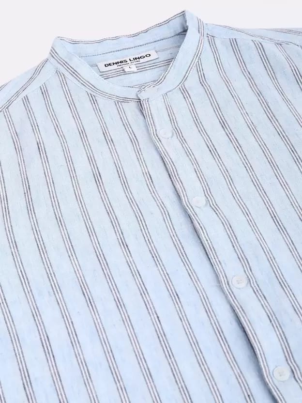 Men's 100% Cotton Slim Fit Striped Semi Casual Shirt