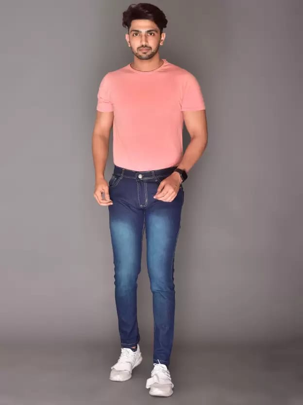Men Regular Mid Rise Blue Jeans