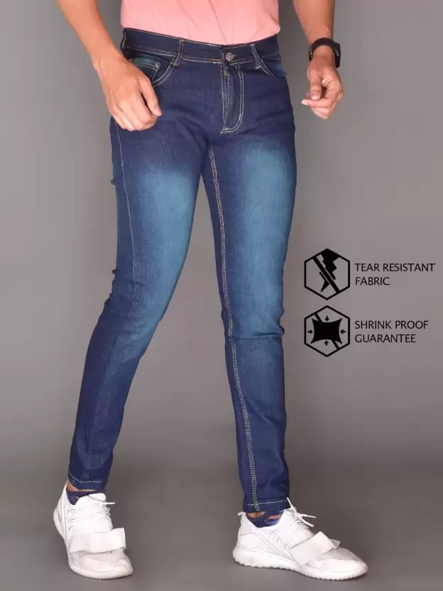 Men Regular Mid Rise Blue Jeans